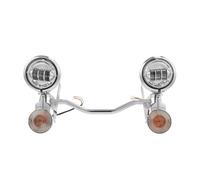 Phare Moto Phares Pour Touring Pour Road King Pour Electra Glide 1994-2013 Moto Croisement Clignotant Conduite Barre Lumineuse Antibrouillard(Chrome)