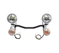 Phare Moto Phares Pour Touring Pour Road King Pour Electra Glide 1994-2013 Moto Croisement Clignotant Conduite Barre Lumineuse Antibrouillard(Le noir)