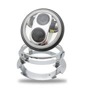 Phare Moto pour VTX 1800 VTX 1300 2002-2008 5.75 Pouces LED Moto Feux De Croisement avec Support De Kit De Phare Phares Avant pour Moto(B Chrome Set)