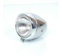 Phare optique avant rond chrome obus Ø130 avec trou compteur Ø60 pour moto Neuf