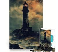 Phare patiné Puzzle de 1000 pièces pour Adolescents Jeu Stimulant Le Cerveau Emboîtement précis sans espaces Activité relaxante en Groupe à l'intérieur (38x52cm)