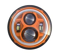 Phare Phare Led Rond Tout-terrain De 7 Pouces, Faisceau Hi/Lo, Anneau Halo, Clignotant Ambre, Pour 88 924S Pour 928 Pour BENZ G55 G(Orange)