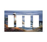Phare - Plaque murale décorative en polycarbonate thermoplastique de qualité supérieure - Motif peinture diamant - 4 interrupteurs à vis cachées