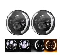 Phare Pour Hummer H1 H2 Pour F 150 Pour Chevy Pour Dodge 7 ''LED DRL Phare 45w 4x4 7 Pouces Phares Halo Ronds 7" Phare LED Avec/pas De Clignotant Ambre(2 Piece half halo)