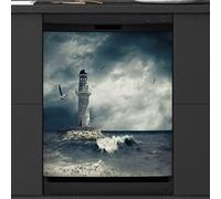 Phare pour lave-vaisselle - Couverture magnétique - Décoration de cuisine - Phare de mer - Pour lave-vaisselle et réfrigérateur - 58,4 x 66 cm