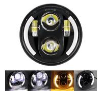 Phare Pour Victory Pour Gunner Pour Vegas 8 Pour Ball Pour Octane Pour Highball Phare Moto À LED Universel 5 3/4 Pouces 5,75 Pouces H4 Moto Phare Avant. Phares Avant Assemblage(1PCS headlight Black B)
