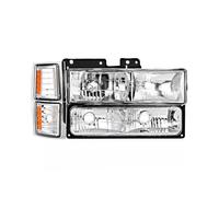 Phare Principal pour Chevrolet pour Chevy C/K 1500 2500 3500 1994-1999 Ensemble De Phares en Cristal sans Ampoule Pickup Truck OEM NO GM2502101 Lampe Automatique Phares Dynamiques(1pcs)