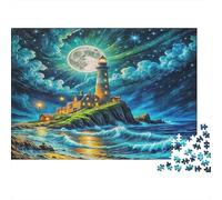 Phare Puzzle 1000 Pièces avec Clic Parfait, Puzzles De Casse-tête défi De Jeu Éduchatif pour Un Passe-Temps pour Adulte, Cadeau Original Adulte 38x26cm/1000pcs