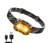 Phare rechargeable - Torche électrique LED à 6 modes, lampe frontale à capteur de mouvement, lampe frontale rechargeable par USB | Accessoire d'éclairage mains libres pour Camping randonnée pêche de n