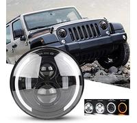 phare rond moto, Qiilu Auto Accessoires ¨¦clairage Phares, Phare rond de 150W 7inch LED halo light