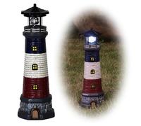 Phare solaire à LED de 38,1 cm de haut avec balise rotative, lampe solaire étanche décorative pour jardin, terrasse, paysage