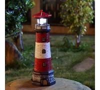 Phare solaire à LED de 38,1 cm de haut avec balise rotative, lampe solaire étanche décorative pour jardin, terrasse, paysage