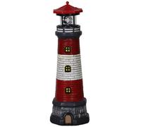 Phare solaire avec des lumières LED de balise rotative, lampe au phare, décoration de lampe à la pelouse étanche, des lumières solaires rotatives automatiques pour la cour, le patio, le sol, la décor