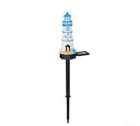 Phare solaire avec résine étanche pour jardin extérieur, LED offrant jusqu'à 10 heures d'éclairage, capteur de lumière automatique pour un éclairage pratique (bleu)