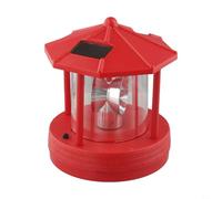 Phare solaire de jardin avec abat-jour rotatif à 360°, éclairage décoratif extérieur en ABS étanche pour cour et terrasse, noir (rouge)