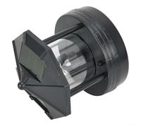 Phare solaire de jardin avec abat-jour rotatif pour un éclairage à 360 degrés conçu pour les applications extérieures sur pelouse, rue et cour (noir)