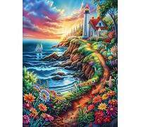 Phare sur la Falaise côtière 300 Pieces Casse-tête Adulte en Carton Haute Qualité Très Difficile Haute Difficulté Anti-Stress Décoration Murale Cadeau Fête des Pères 300 PCS