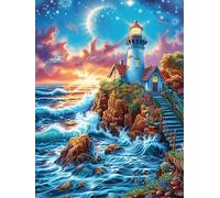 Phare sur la falaise côtière 500 Pièces Puzzle Débutant En Carton Anti-Déchirure Conte de fées d'accompagnement magique Facile Apprentissage Anti-Stress Passe-Temps Cadeau Fête Des Mères Petit Prix 50