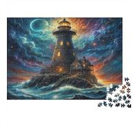 Phare sur la Falaise Puzzle 1000 Pièces avec Assemblage Fluide, Puzzle Adulte Impossible Difficile Très Difficile Défiante pour Une Activité en Famille, Cadeau De Retraite 70x50cm/1000pcs