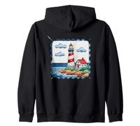 Phare sur le rivage avec vagues de l'océan Sweat à Capuche