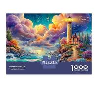 Phare sur Un Sentier côtier coloré Puzzle De 1000 Pièces Phare côtier Cadeau Parfait pour Garçons, Filles, Hommes Et Femmes 38x26cm/1000pcs