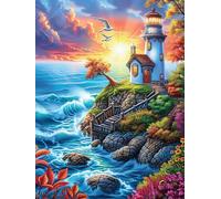 Phare sur une falaise côtière rocheuse 1000 Pieces Casse-tête Adolescent En Carton Épais Paysages et science-fiction Difficulté Moyenne Activité Éducative Cadeau Saint Valentin Pas Cher Anniversaire 1