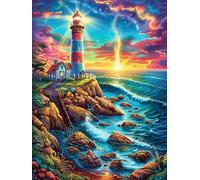 Phare sur une falaise côtière rocheuse 1000 Pièces Puzzle Adulte En Carton Sans Déformation Faune sauvage et animaux de compagnie Très Difficile Haute Difficulté Anti-Stress Décoration Murale Idée Cad