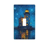 Phare sur une petite île - Plaque murale décorative à bascule unique pour cuisine, ferme, chambre à coucher, salle de bain