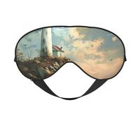 Phare Toile de fond Imprimé Plein Air Voyage Élégant Masque pour les Yeux Réglable Sommeil Camping Méditation Relaxation