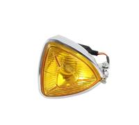 Phare Triangulaire Pour Moto Rétro Bobber Chopper Cafe Racer Lentille Jaune Transparente H4 12V 55W/60W Phare Étanche Optique De Moto Ronde(4)