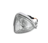 Phare Triangulaire Pour Moto Rétro Bobber Chopper Cafe Racer Lentille Jaune Transparente H4 12V 55W/60W Phare Étanche Optique De Moto Ronde(3)