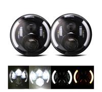 Phare Voiture 1 paire de feux de circulation 75W Led H4 7 pouces, accessoires de voiture, yeux d'ange H4, phare Led pour Lada pour Niva 4X4 pour Uaz pour Hunter Phare Assemblage(2x 60b A 1pair)
