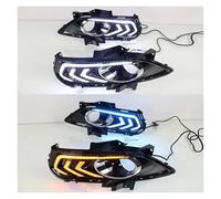 Phare Voiture 2 Pièces Pour Ford Pour Mondeo Pour Fusion 2013 2014 2015 2016 Voiture DRL LED Feux De Jour Avec Clignotant Jaune Couvercle De Phare Antibrouillard Phare Assemblage(White Yellow Blue)