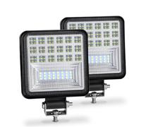 Phare Voiture Barre Lumineuse Travail Led 72W Blanc Ambre 24 Barra Projecteur Rond Carré DRL Lumière Voiture Pour 4x4 Barre Led Tout-terrain SUV ATV Camion Pelle(2X 126W work light a)