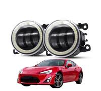 Phare Voiture Ensemble De Phares Antibrouillard Angel Eye, 2 Pièces, Pour Toyota 86 GT86, Pare-choc Avant De Voiture, Lentille LED, Feu De Jour DRL 30W 6000LM 12V Phare Assemblage(Yellow and Yellow)