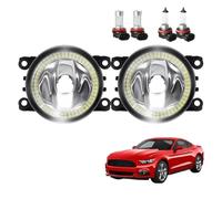 Phare Voiture Feu Antibrouillard Angel Eye Pour Ford Pour Mustang 2005-2017 Feu Antibrouillard Pare-chocs Avant Voiture Avec Feu Diurne Halo DRL H11 12V Phare Assemblage(Warm White and Red)