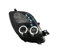 Phare Voiture Phare De Voiture Pour Toyota Pour Yaris 2005 2006 2007 2008 2009 2010 2011 2012, Phare Avant Avec Yeux D'ange, Couleur Noire