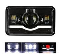 Phare Voiture Phare LED DRL H4651 H4652 H4656 H4666 H6545, 4x6 Pouces Pour Cadillac Pour Eldorado Pour Buick Pour Electra Pour Pontiac 1975 - 1992(1 Piece Black)