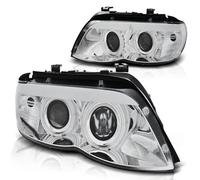 Phare Xenon Angel Eyes Tuning Tec Pour BMW X5 E53 Facelift 03-06 Chrome