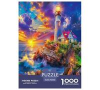 phare1000 Pièces Aquarelle Puzzle Seaside Phare pour Adultes De Jeu pour Adultes Parfaitpourla Détente Paysagedes QuatreSaisons 70x50cm/1000pcs