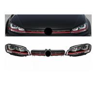 Phares 3d Led Dynamique Calandre Pour Vw Golf 7 Vii 2012-2017 Red R20 Gti Look