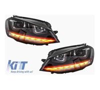 Phares 3d Pour Vw Golf 7 Vii 12+ Led Drl Red R20 Gti Look Flowing Turn Light