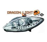 phares à LED diurnes, DragonLights, chrome, pour... 09.04->> pour: Seat Toledo/Leon/Altea 04-09
