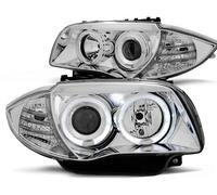 Phares Angel Eyes Avant pour BMW Série 1 E81 E82 E87 E88 04-11 Chrom