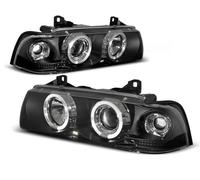 Phares Angel Eyes Tuning Tec Pour BMW Série 3 E36 Cabriolet Coupé 92-99 Noir
