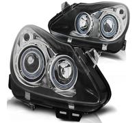 Phares Angel Eyes Tuning Tec, Pour Opel Corsa D 06-11 Noir, Avant