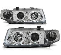 Phares Angel Eyes Tuning Tec Pour Seat Leon 1M/Toledo 1M 99-06 Chrome