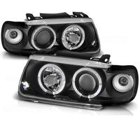 Phares Angel Eyes Tuning Tec Pour VW Polo 6N 1994-1999 Noir Avant Gauche Droite