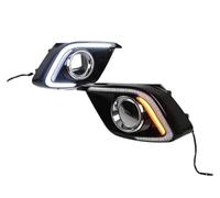 Phares Antibrouillard Feu Antibrouillard Pour Mazda 3 Pour Axela 12 V LED DRL Feux De Jour Feux De Conduite Avec Variateur Et Relais De Clignotant Feu Antibrouillard(White and yellow,Type C)
