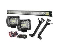 Phares Antibrouillard pour Jeep pour Wrangler JL 2018 2019 2020 Barre Lumineuse Travail À LED 52 Pouces 700 W Feux Antibrouillard avec Support Montage sur Toit Feu Antibrouillard(with Fog Light Set)